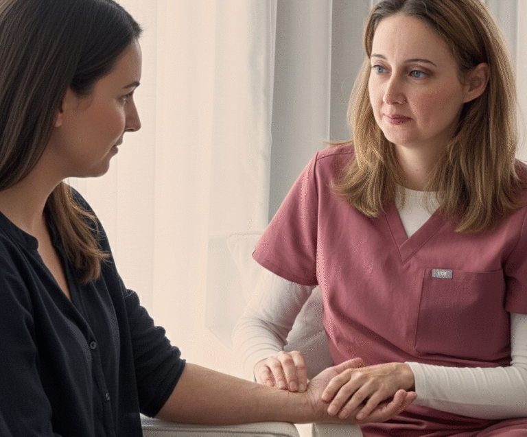 Acupuncture treatment in Winchester with practitioner taking the pulse